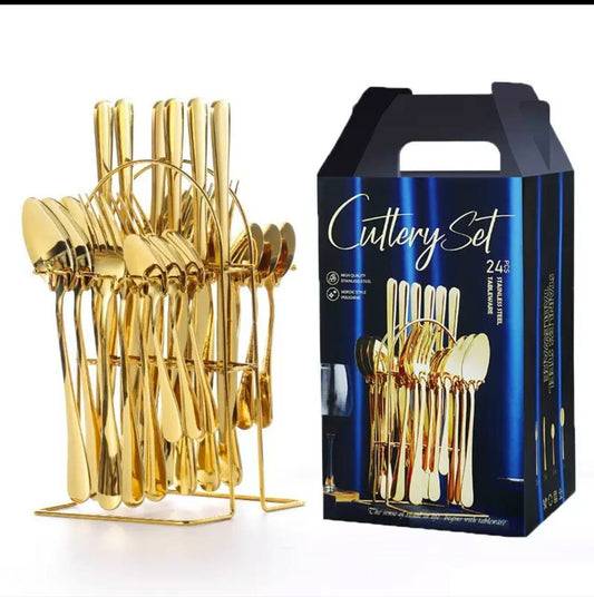 24pcs Stainless Steel Tableware
